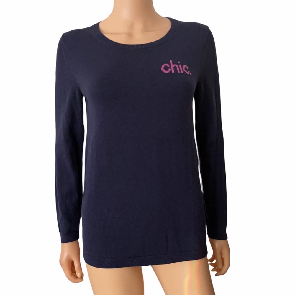 Banana Republic Chic Cotton Blend Blue Long Sleeve Top